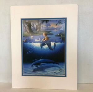 Wyland Vintg 1994 "The Littlest Mermaid" 8x10" Art Print, Shrinkwrapped